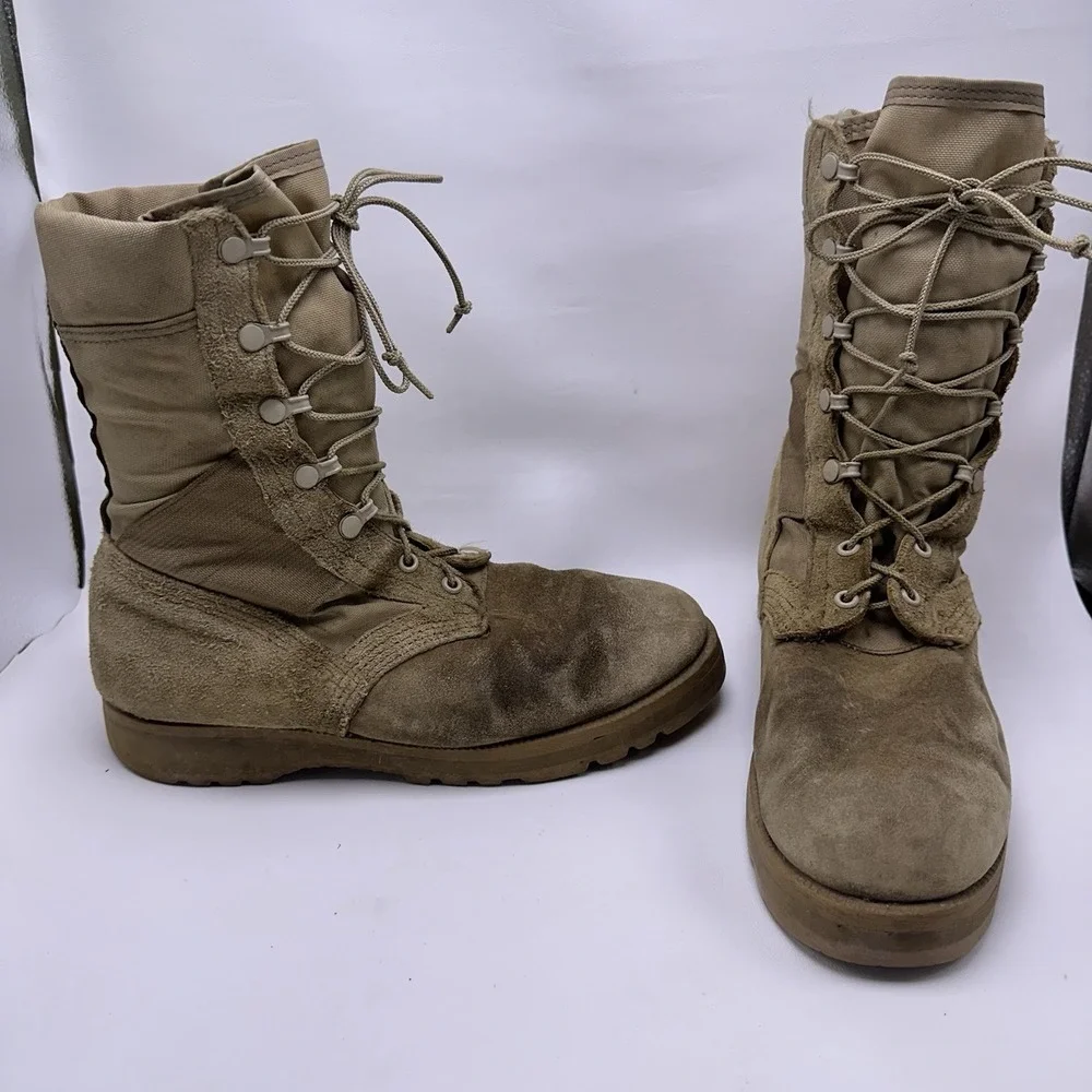 Wellco‎ US Army Combat Boots Desert Tan Size 8W Hot Weather Vibram Sole